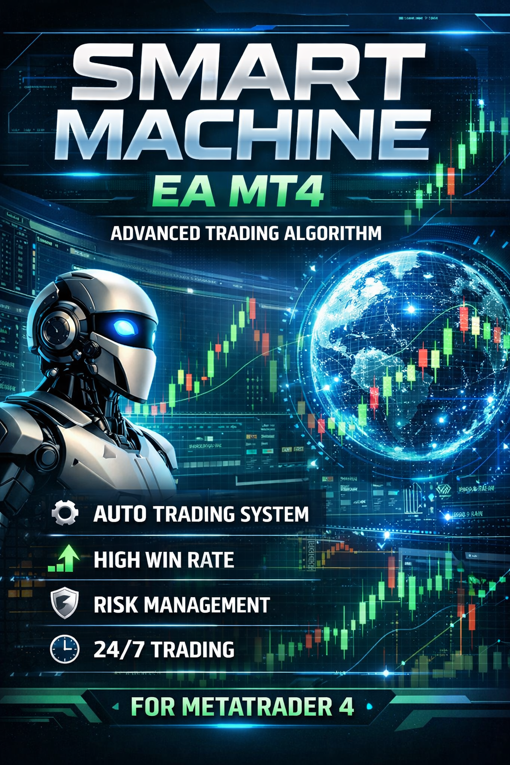 Smart Machine Forex EA for EURUSD (MT4) – Auto Trader Bot – 24/7 Algorithmic Trading